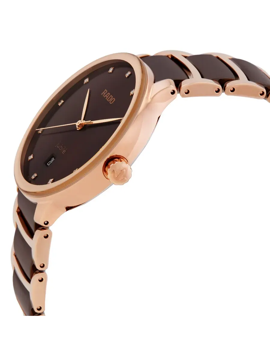 Часы Rado Centrix Diamonds Quartz с коричневым циферблатом для унисекс R30023732 — изображение 2 из 3