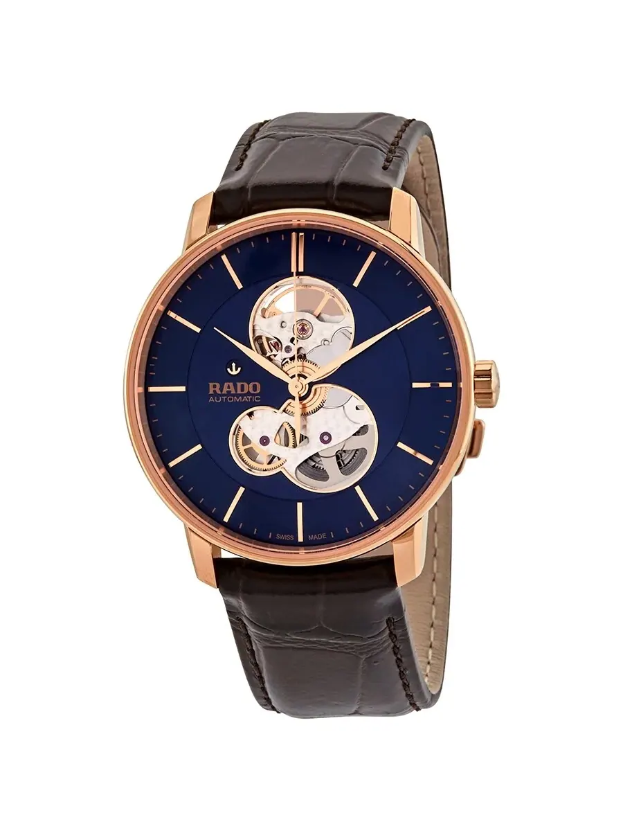 Мужские часы Rado Coupole Classic Open Heart Automatic с синим циферблатом и кожаным ремешком — изображение 1 из 3