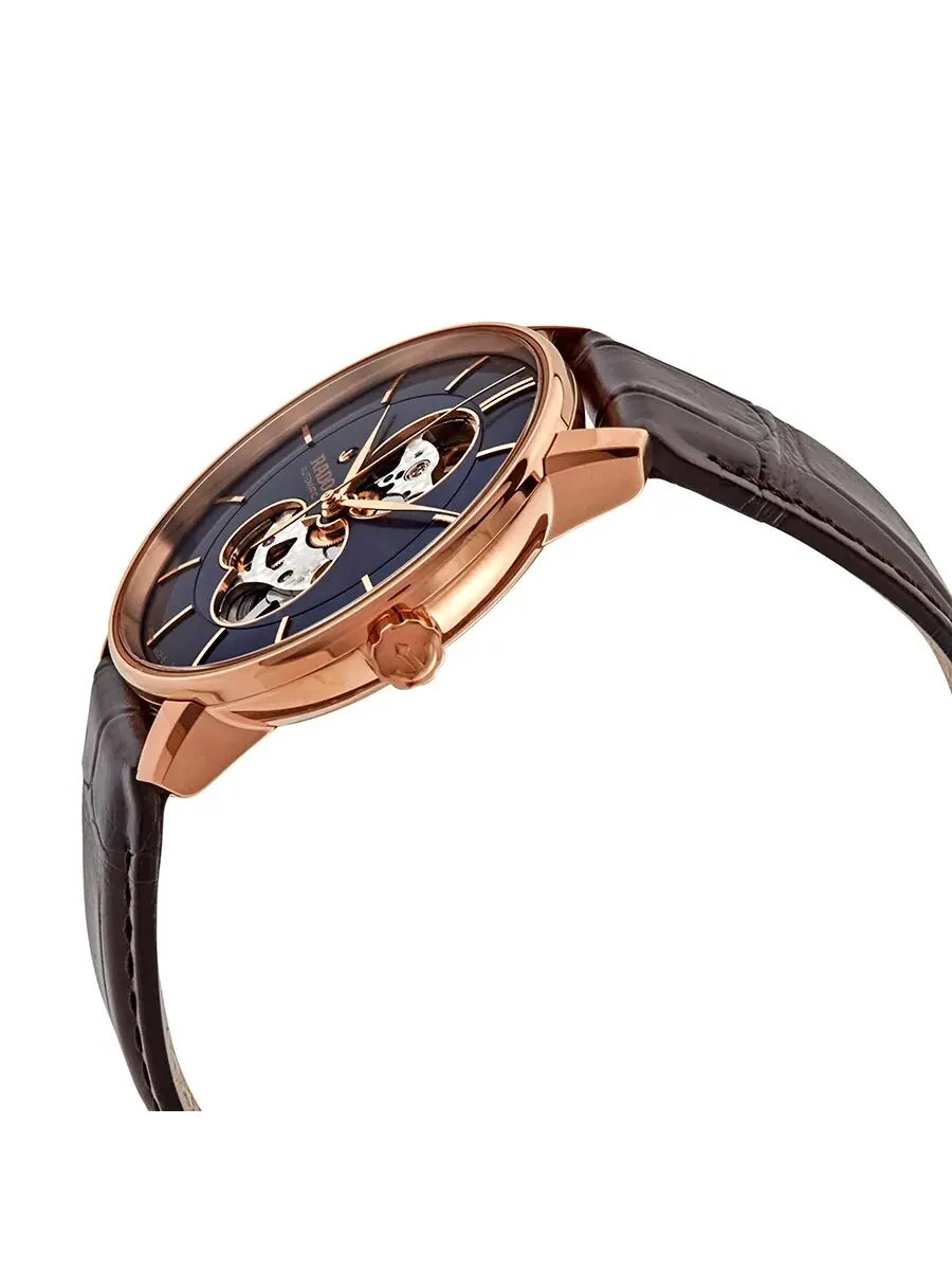 Мужские часы Rado Coupole Classic Open Heart Automatic с синим циферблатом и кожаным ремешком — изображение 2 из 3