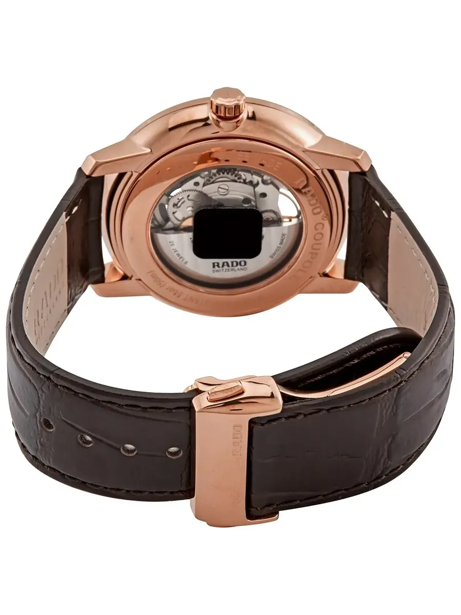 Мужские часы Rado Coupole Classic Open Heart Automatic с синим циферблатом и кожаным ремешком — изображение 3 из 3