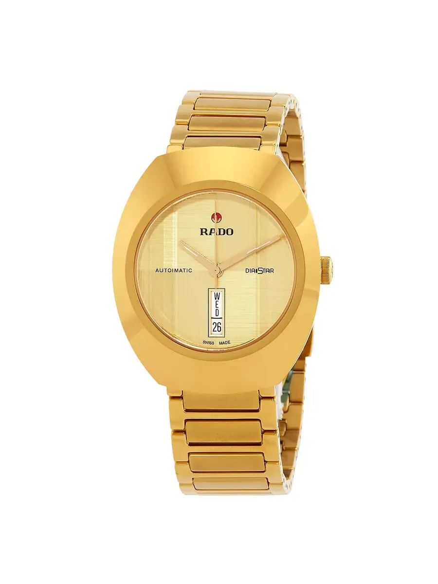 Часы Rado Diastar Original Automatic с шампановым циферблатом для унисекс R12161253 — изображение 1 из 3, оттенок золотистый