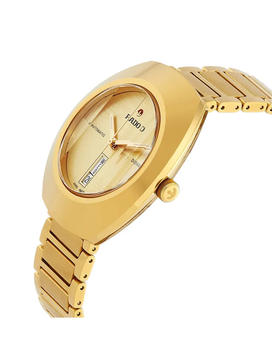 Часы Rado Diastar Original Automatic с шампановым циферблатом для унисекс R12161253 — изображение 2 из 3, оттенок золотистый