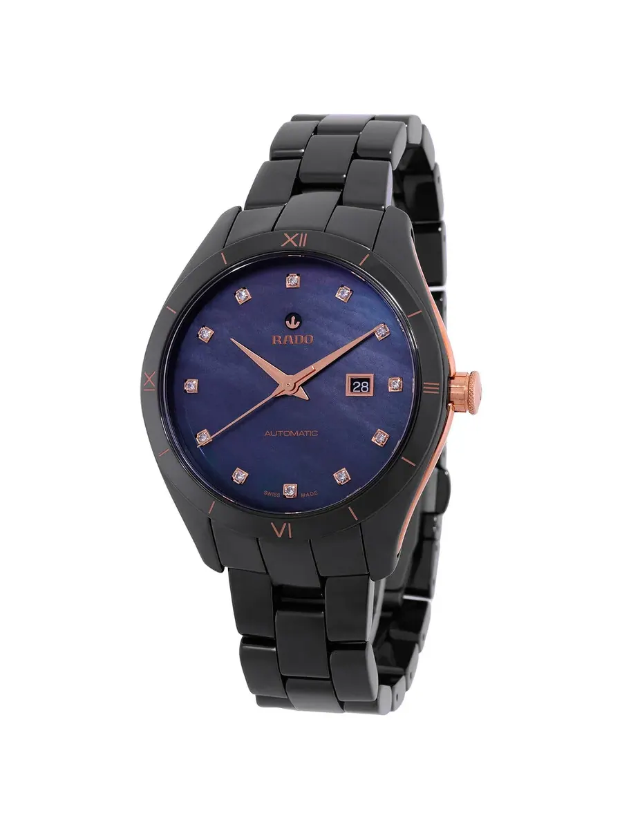 Женские автоматические часы Rado HyperChrome с бриллиантами и черным циферблатом R32044902 — изображение 1 из 3