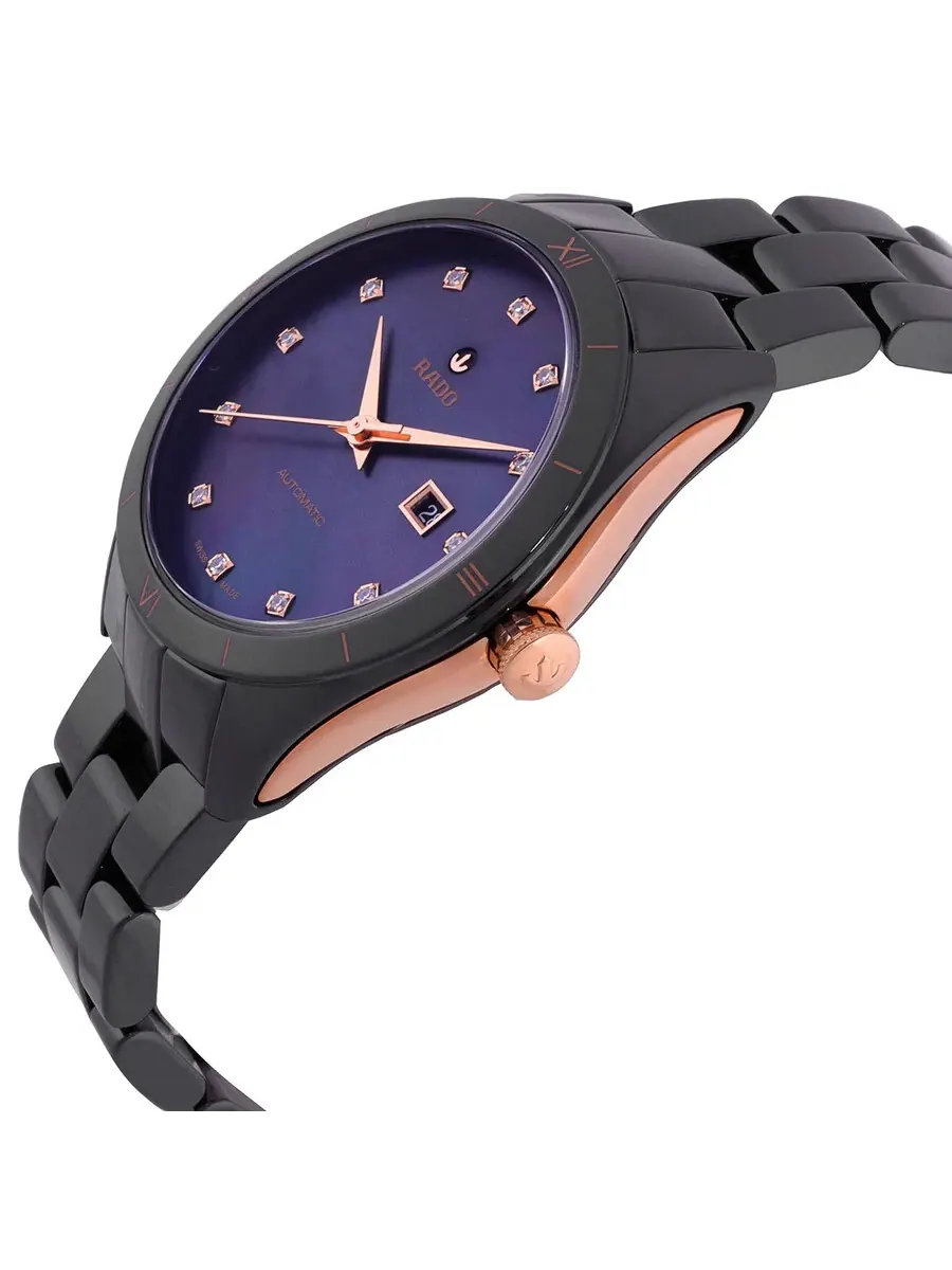 Женские автоматические часы Rado HyperChrome с бриллиантами и черным циферблатом R32044902 — изображение 2 из 3