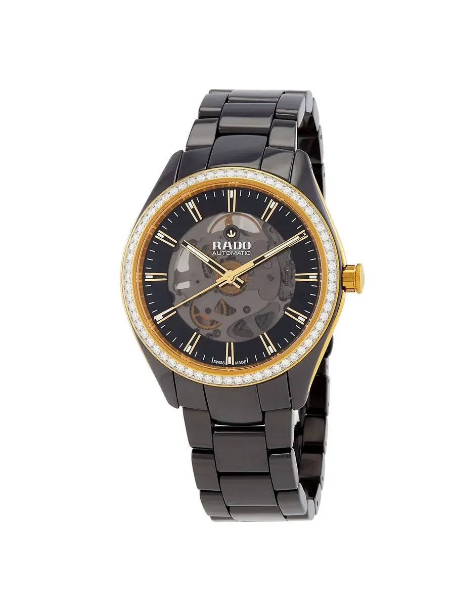 Часы Rado HyperChrome Automatic с черным циферблатом и бриллиантами для мужчин и женщин R32157152 — изображение 1 из 3