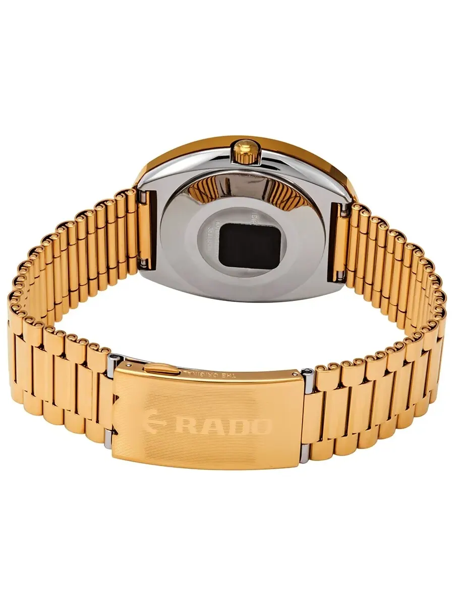 Rado Оригинальные унисекс часы с черным циферблатом R12413613 — изображение 3 из 3, оттенок желтый золотистый
