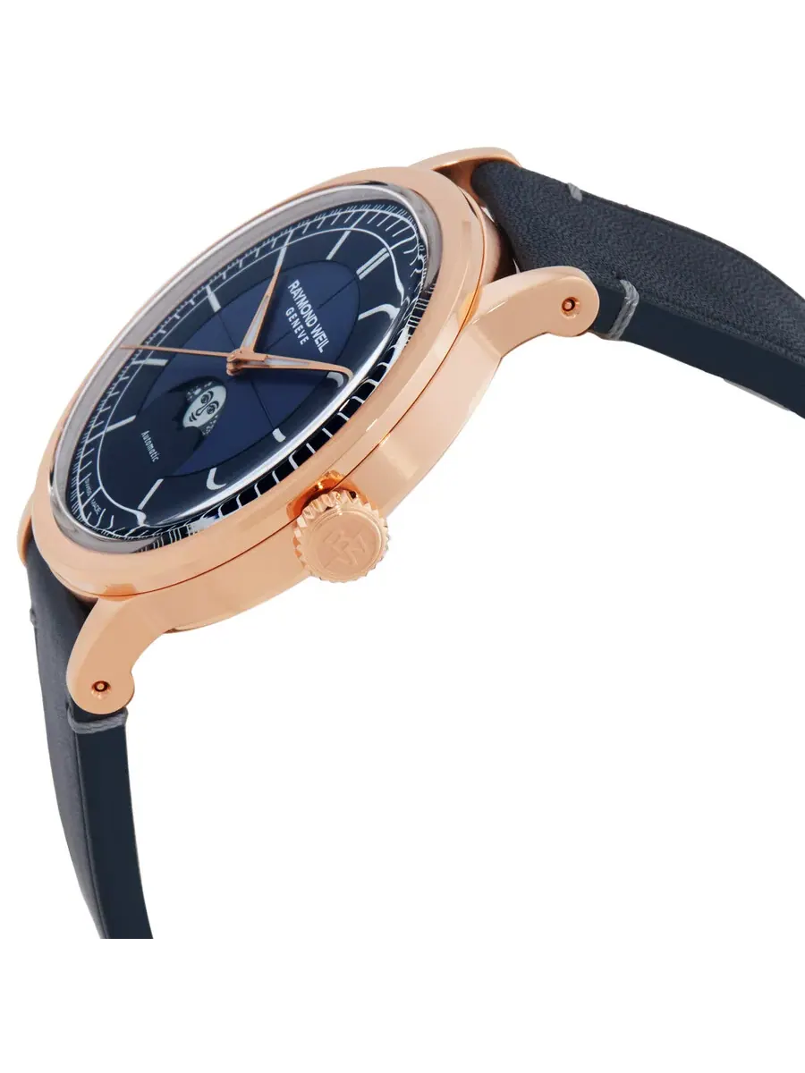 Мужские часы Raymond Weil Millesime Automatic с синим циферблатом 2945-PC5-50001 — изображение 2 из 3, оттенок золотистый