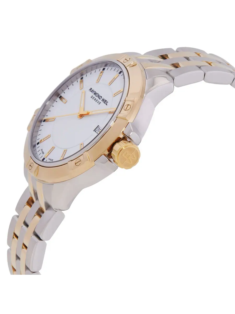Мужские часы Raymond Weil Tango Quartz с белым циферблатом 8160-STP-30041 — изображение 2 из 3, оттенок желтый золотистый