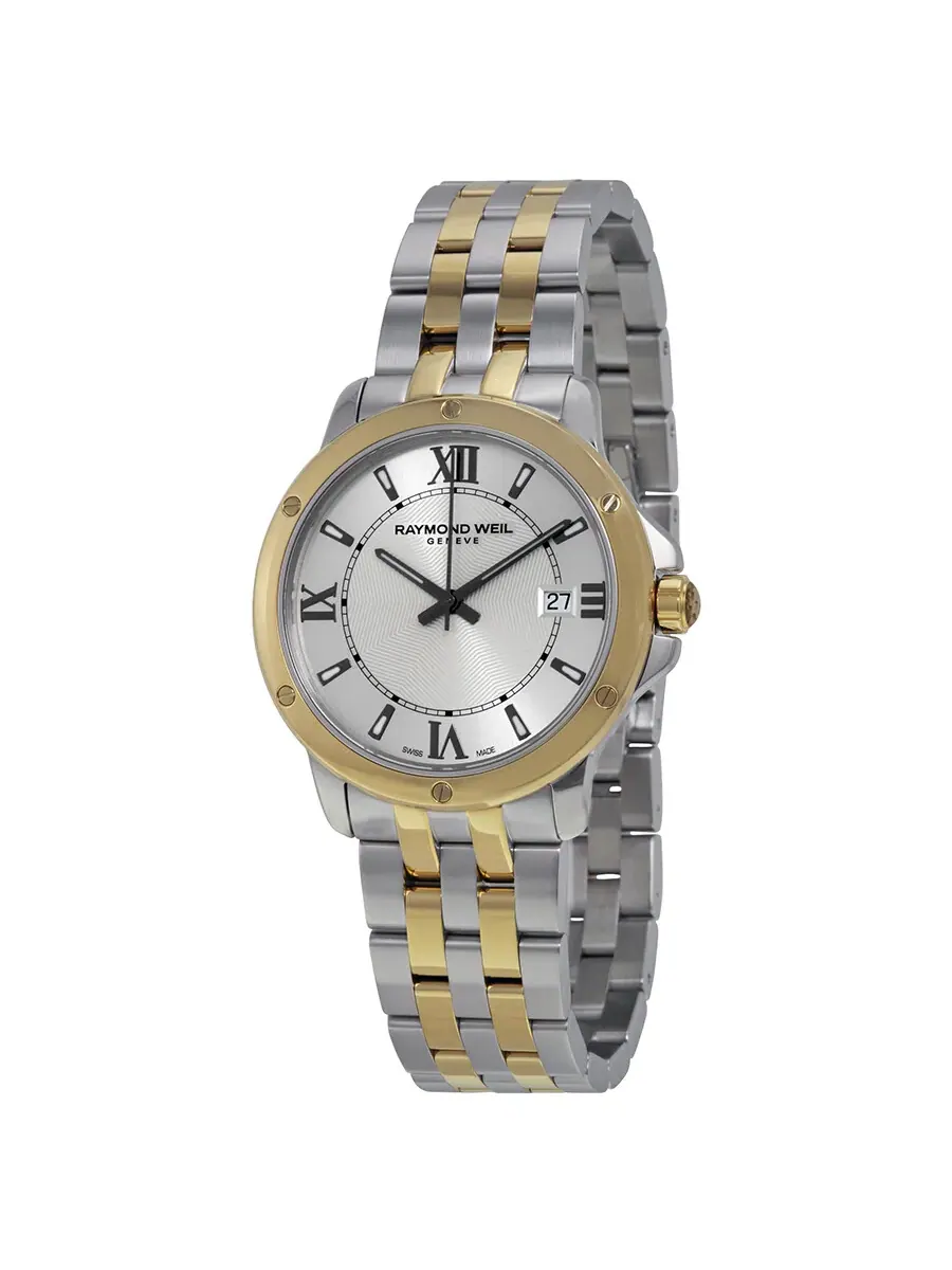 Мужские часы Raymond Weil Tango с серебристым циферблатом 5591-STP-00657 — изображение 1 из 4, оттенок желтый золотистый