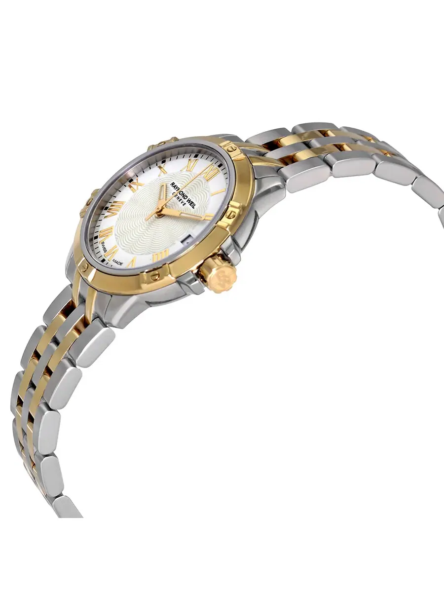 Женские часы Raymond Weil Tango Quartz с белым циферблатом, двухцветные 5960-STP-00308 — изображение 2 из 3