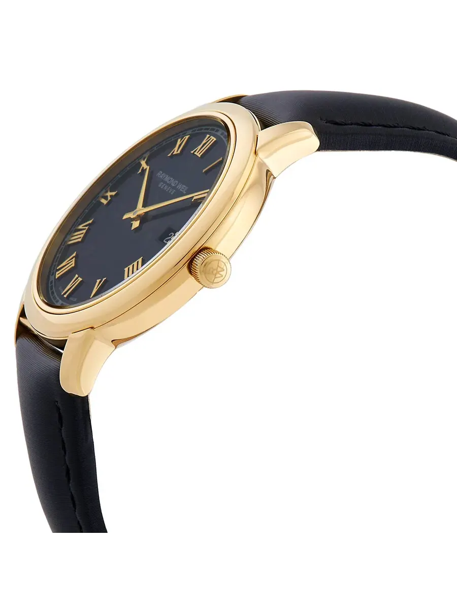 Женские часы Raymond Weil Toccata Quartz с черным циферблатом 5385-PC-00208 — изображение 2 из 3, оттенок желтый золотистый