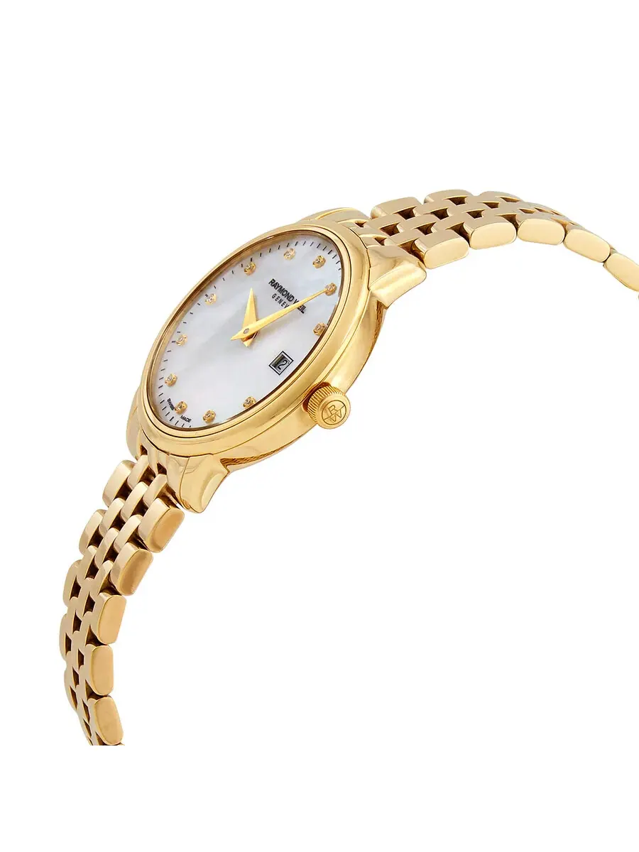 Женские кварцевые часы Raymond Weil Toccata с бриллиантами и перламутровым циферблатом, модель — изображение 2 из 3