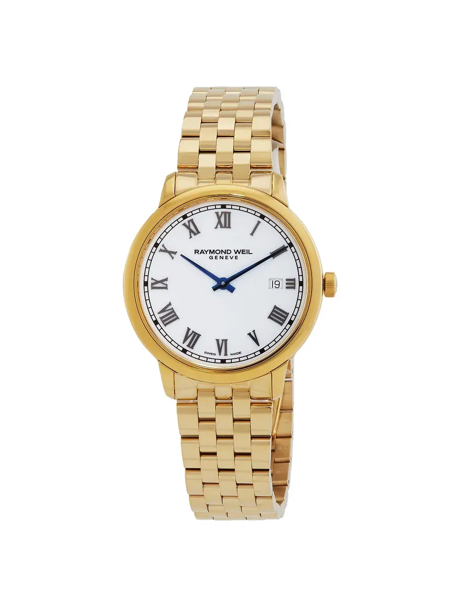 Мужские часы Raymond Weil Toccata Quartz с белым циферблатом 5485-P-00359 — изображение 1 из 3, оттенок желтый золотистый