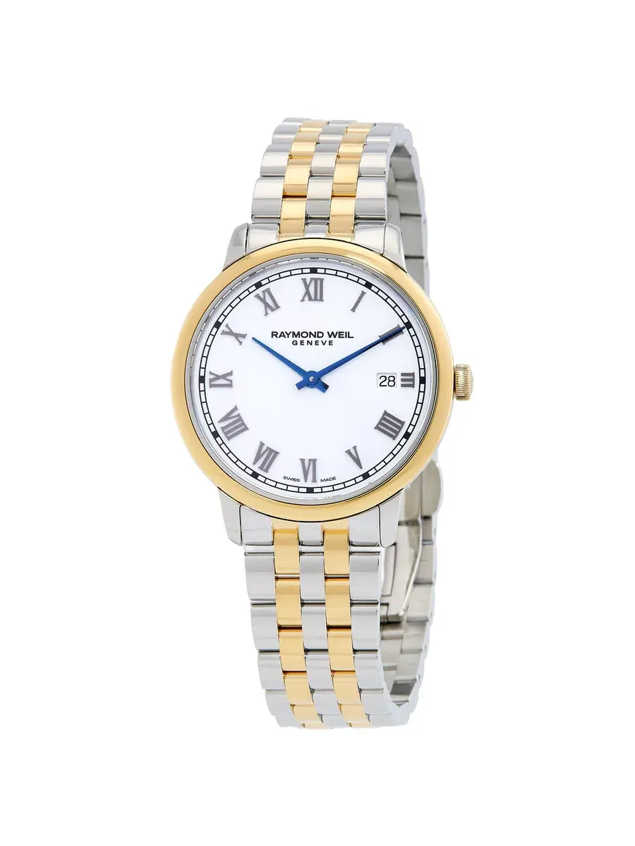 Мужские кварцевые часы Raymond Weil Toccata с белым циферблатом, модель 5485-STP-00359 — изображение 1 из 3
