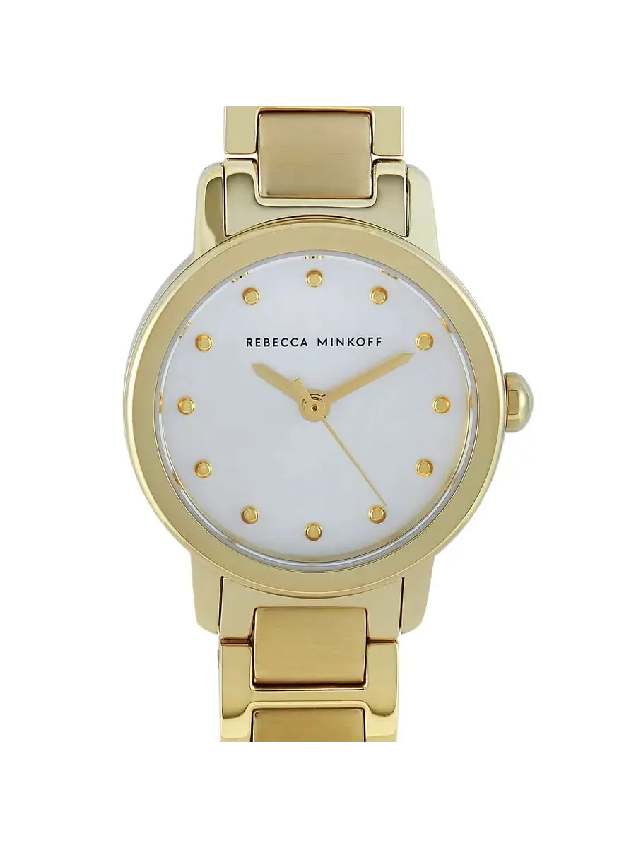 Женские часы Rebecca Minkoff BFFL Quartz Silver с белым циферблатом 2200333 — изображение 1 из 4, оттенок золотистый