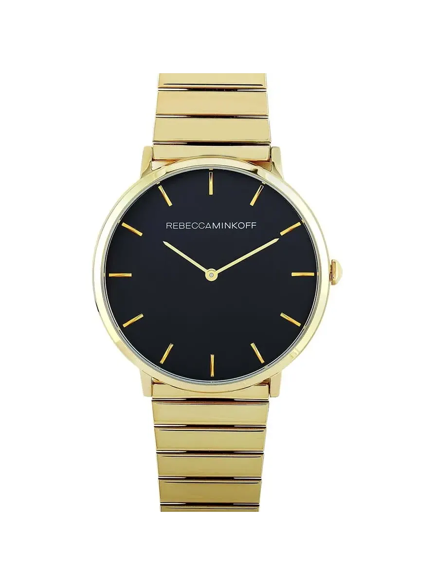 Женские часы Rebecca Minkoff Major с черным циферблатом Quartz, модель 2200006 — изображение 2 из 4, оттенок золотистый