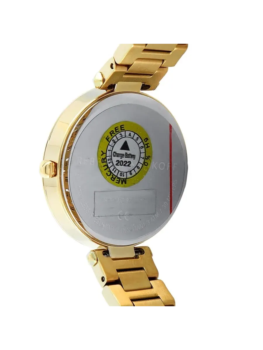 Женские часы Rebecca Minkoff Nina Quartz с черным циферблатом и золотистым корпусом, модель 200277 — изображение 2 из 3