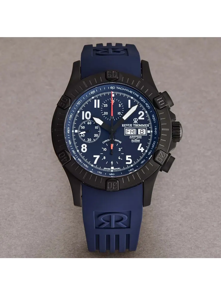 Мужские часы Revue Thommen Air Speed Chronograph Automatic с синим циферблатом 16071.6875 — изображение 3 из 3