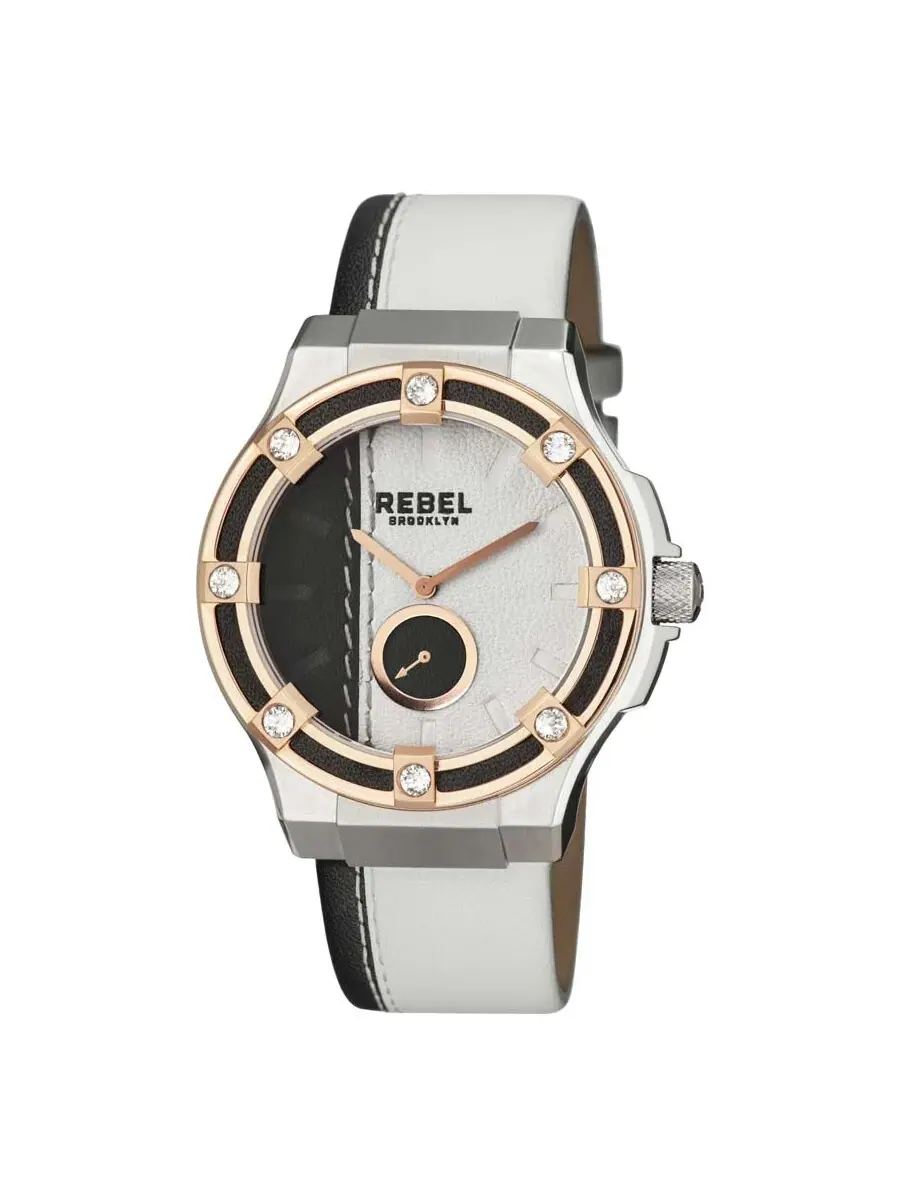 Женские часы Rebel Flatbush с черно-белым циферблатом RB119-5021 — изображение 1 из 3, оттенок розовый золотистый