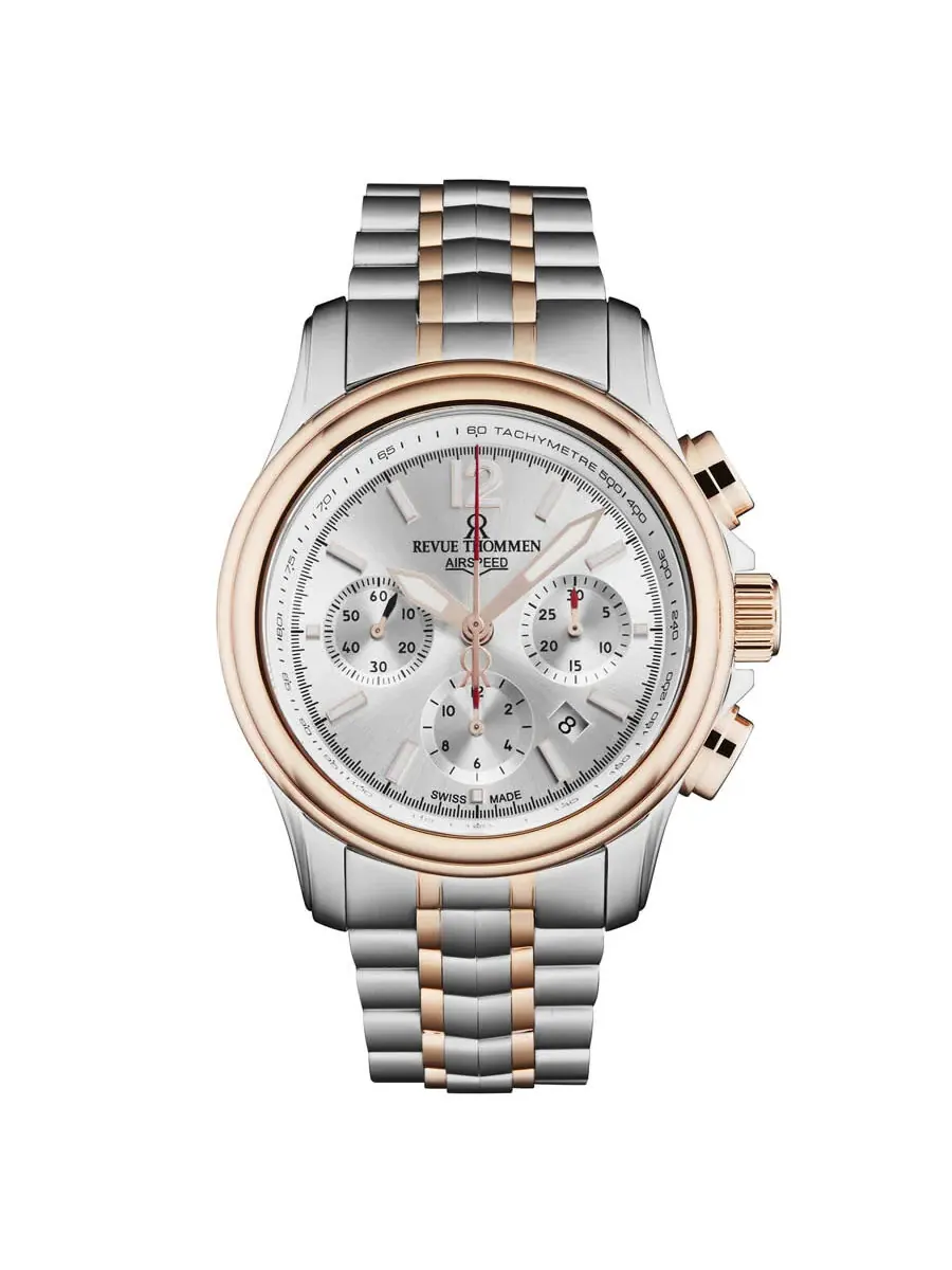 Мужские часы Revue Thommen Air Speed Chronograph Automatic с серебристым циферблатом 16041.6452 — изображение 1 из 4