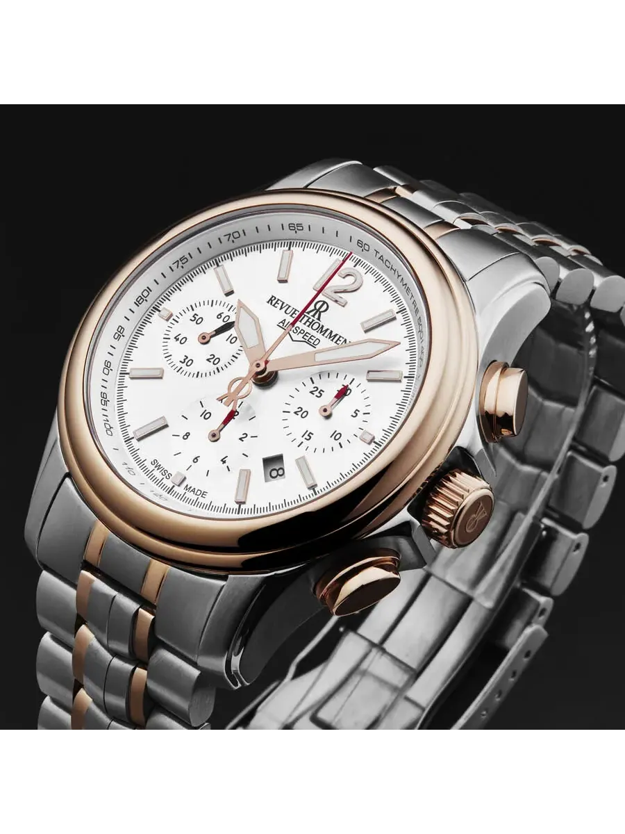 Мужские часы Revue Thommen Air Speed Chronograph Automatic с серебристым циферблатом 16041.6452 — изображение 2 из 4