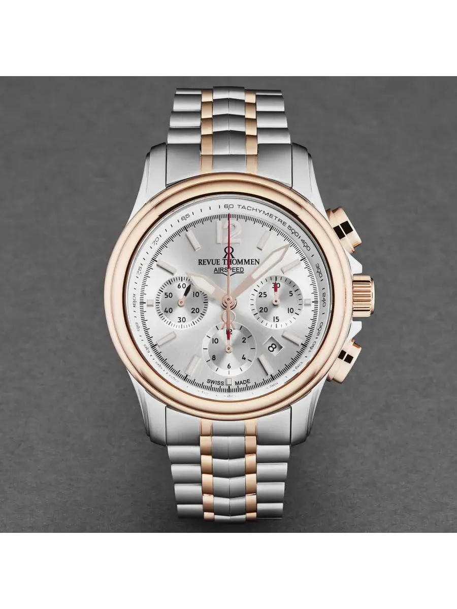 Мужские часы Revue Thommen Air Speed Chronograph Automatic с серебристым циферблатом 16041.6452 — изображение 4 из 4