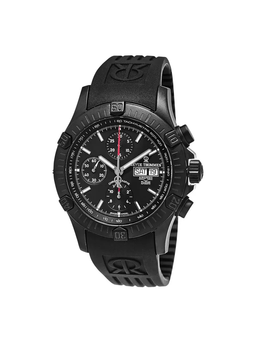 Мужские часы Revue Thommen Air Speed XL Chronograph Automatic с черным циферблатом 16071.6877 — изображение 1 из 3
