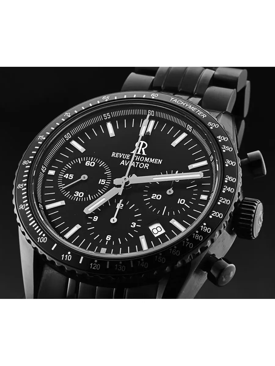 Мужские часы Revue Thommen Aviator Chronograph Automatic с черным циферблатом, модель 17000.6177 — изображение 5 из 6