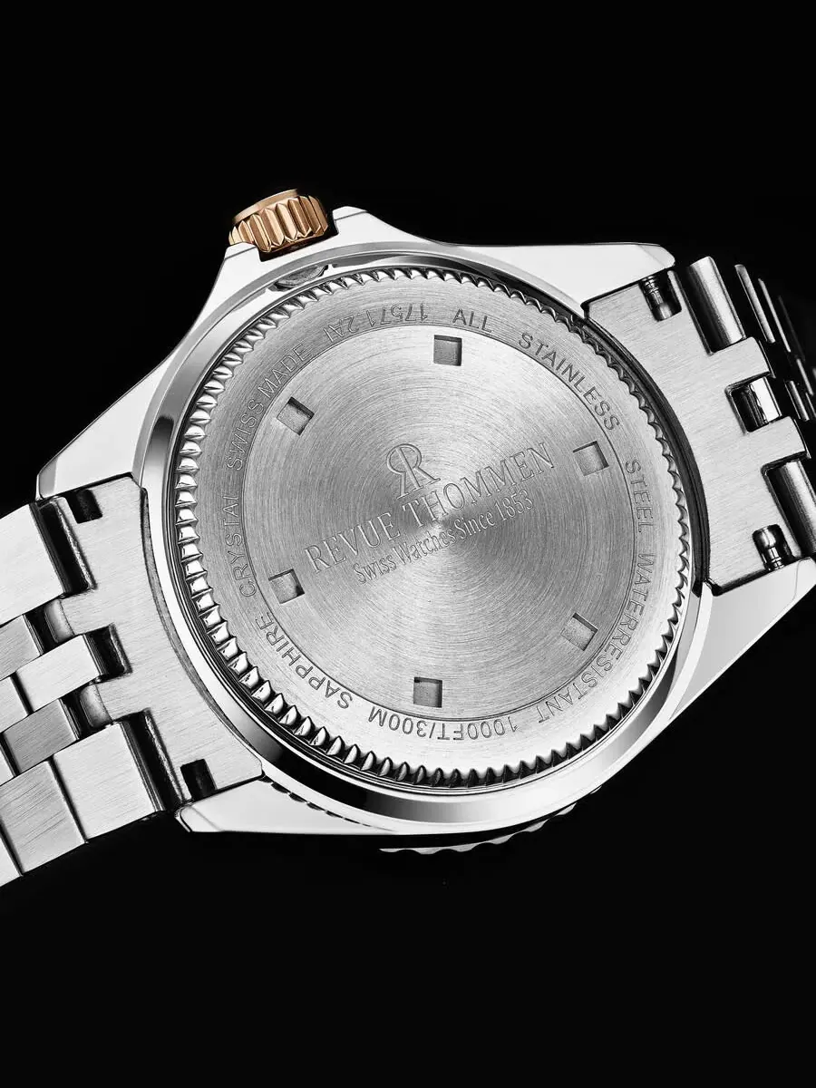 Мужские часы Revue Thommen Diver Automatic с черным циферблатом 17571.2257 — изображение 4 из 7, оттенок розовый золотистый