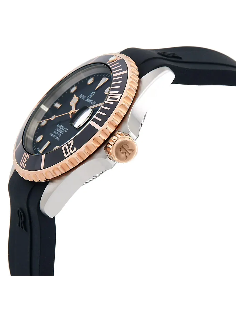 Мужские часы Revue Thommen Diver Automatic с черным циферблатом 17571.2857 — изображение 2 из 3, оттенок розовый золотистый