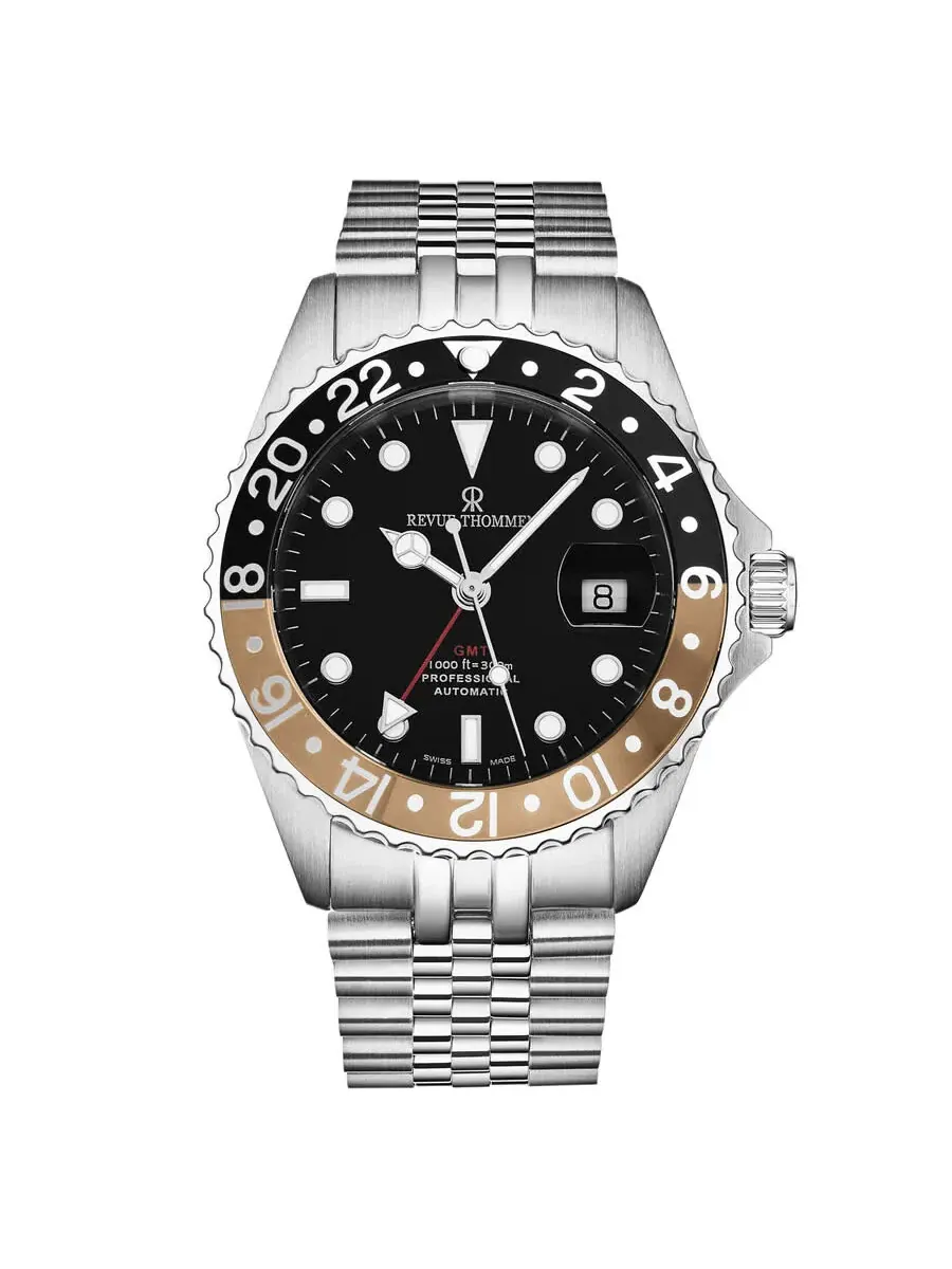 Мужские автоматические часы Revue Thommen Diver GMT с черным циферблатом, модель 17572.2232 — изображение 1 из 7