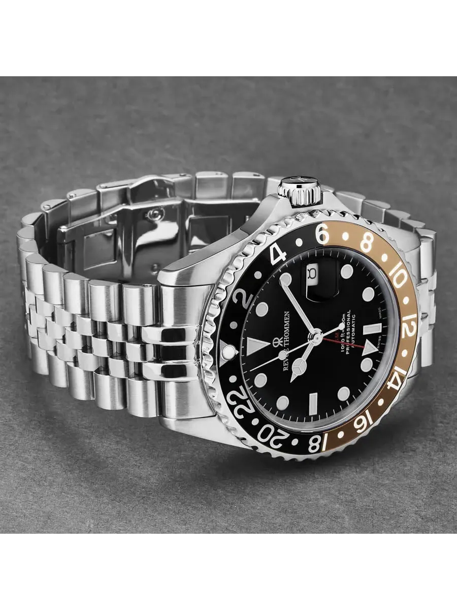 Мужские автоматические часы Revue Thommen Diver GMT с черным циферблатом, модель 17572.2232 — изображение 2 из 7