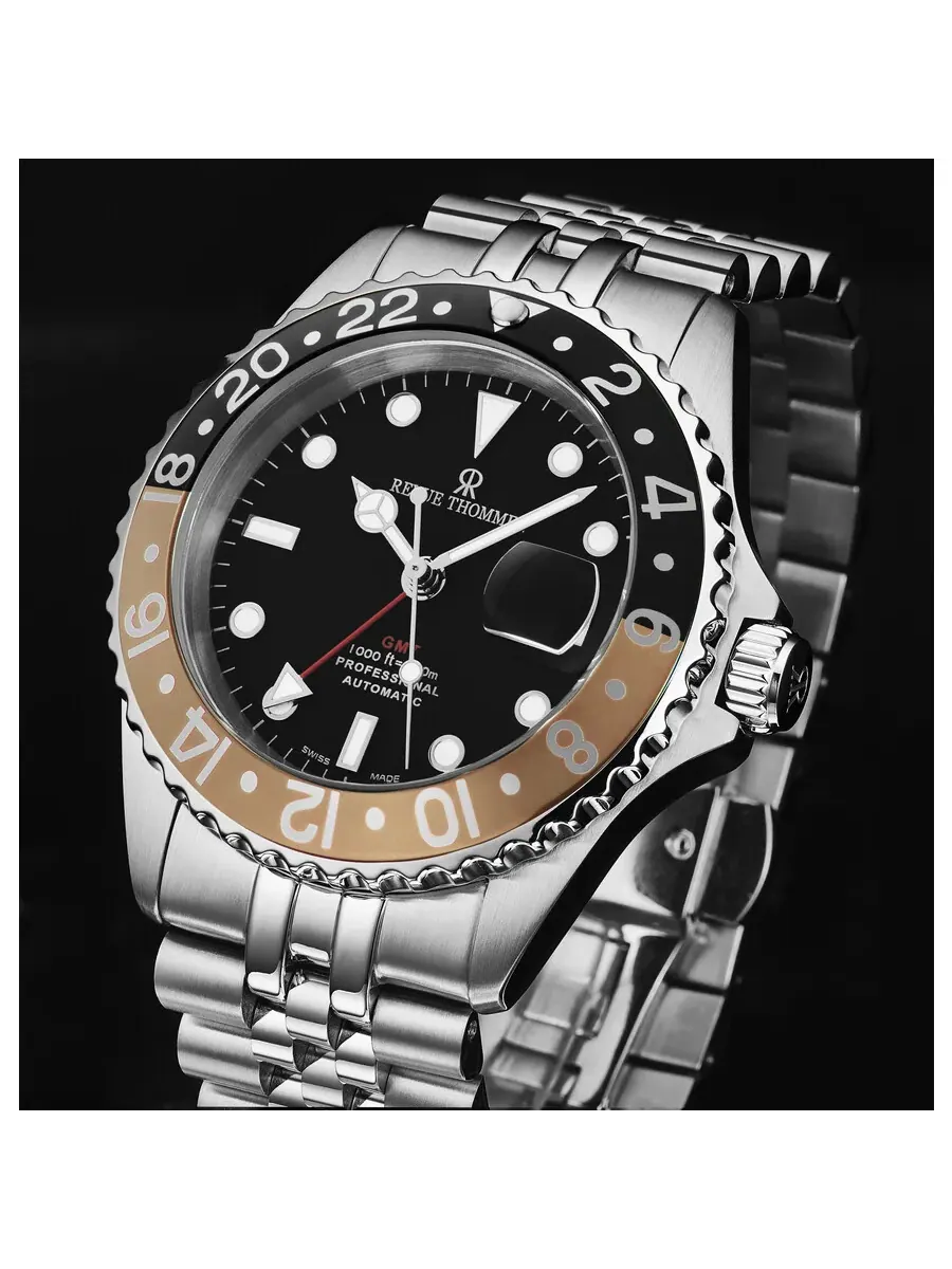 Мужские автоматические часы Revue Thommen Diver GMT с черным циферблатом, модель 17572.2232 — изображение 5 из 7