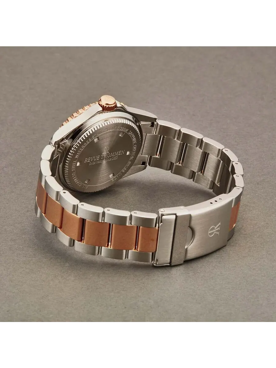 Мужские часы Revue Thommen Diver XL Automatic с синим циферблатом 17571.2155 — изображение 3 из 3, оттенок розовый золотистый