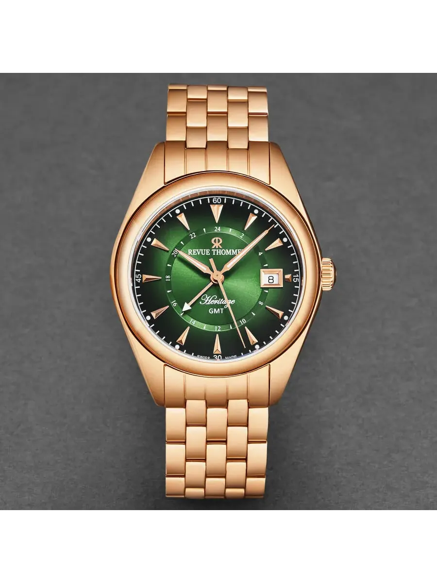 Мужские часы Revue Thommen Heritage Automatic с зеленым циферблатом 21010.2364 — изображение 4 из 7