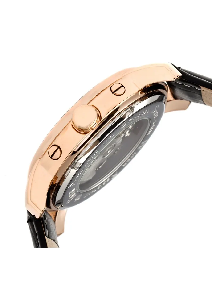 Мужские часы Reign Kahn Automatic с черным циферблатом REIRN4306 — изображение 3 из 3, оттенок розовый золотистый