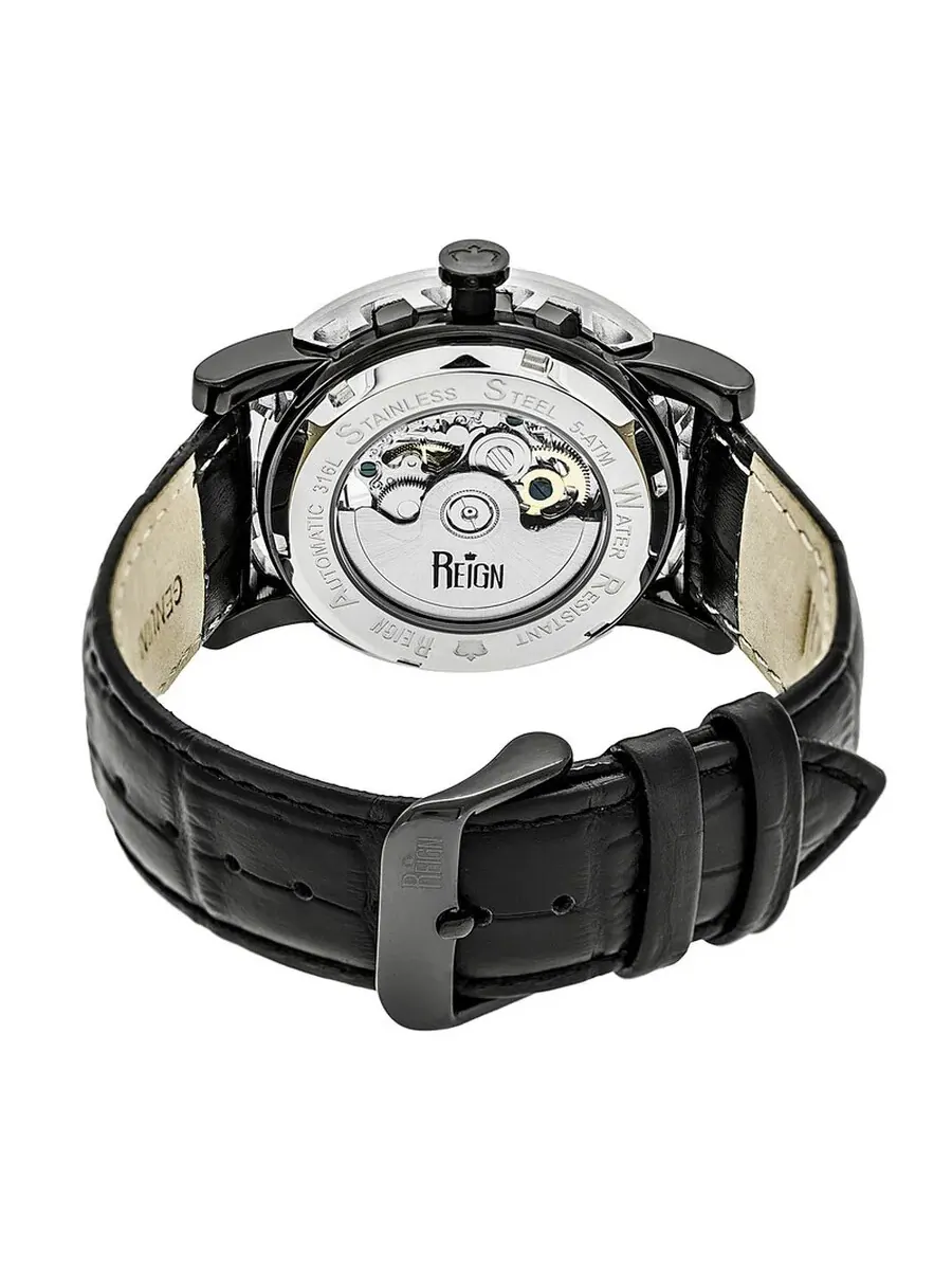Мужские часы Reign Stavros Black Skeleton Two Tone RN3704 — изображение 3 из 3, оттенок серый