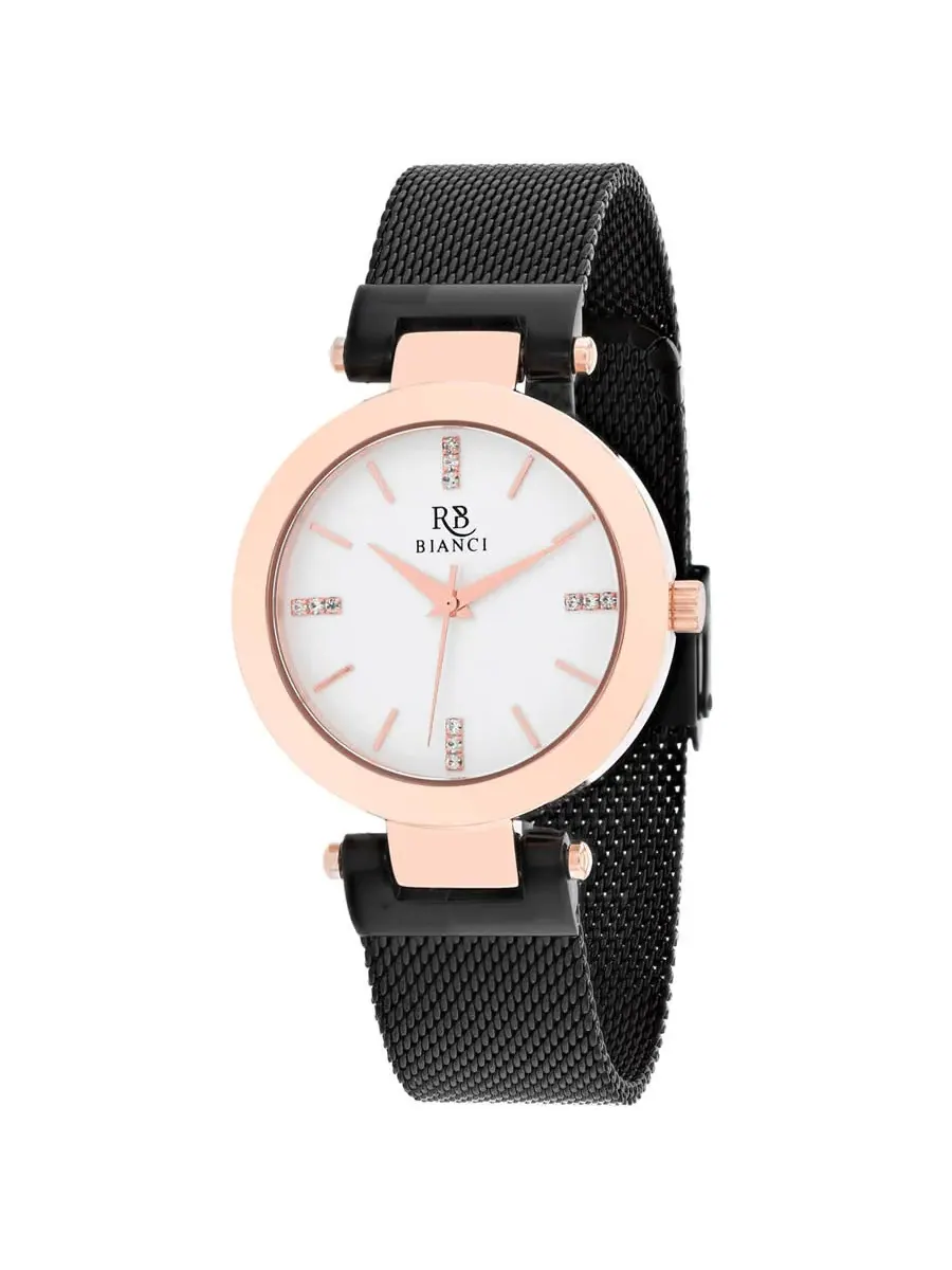 Женские часы Roberto Bianci Cristallo Quartz с серебристым циферблатом RB0404 — золотистый