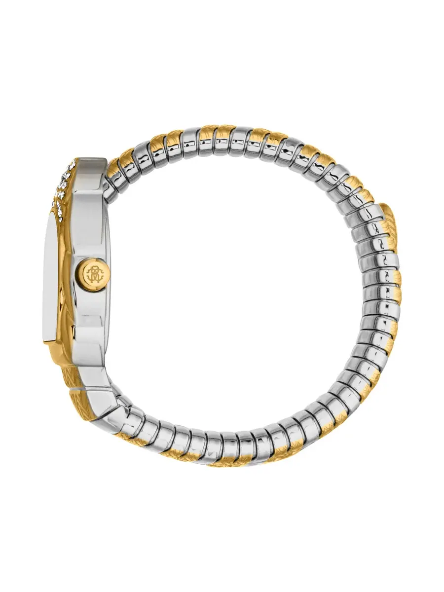 Женские часы Roberto Cavalli с серебристым циферблатом Aurora RC5L133M0065 — изображение 2 из 3, оттенок желтый золотистый