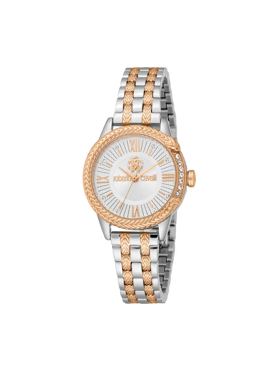 Женские часы Roberto Cavalli с серебристым циферблатом RC5L077M0095 — изображение 1 из 3, оттенок розовый золотистый
