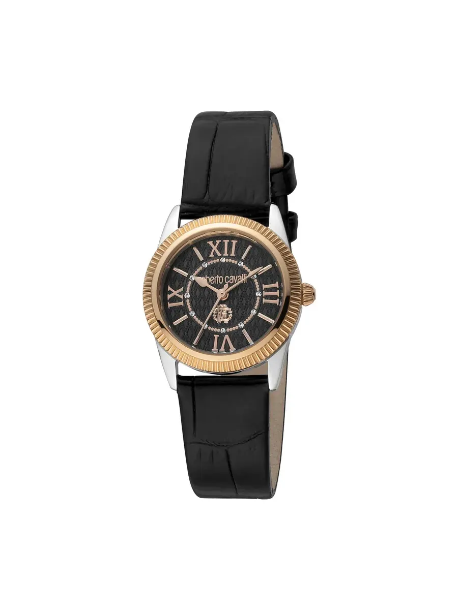 Женские часы Roberto Cavalli Fashion с кварцевым механизмом, черным циферблатом, модель RC5L035L0035 — изображение 1 из 1