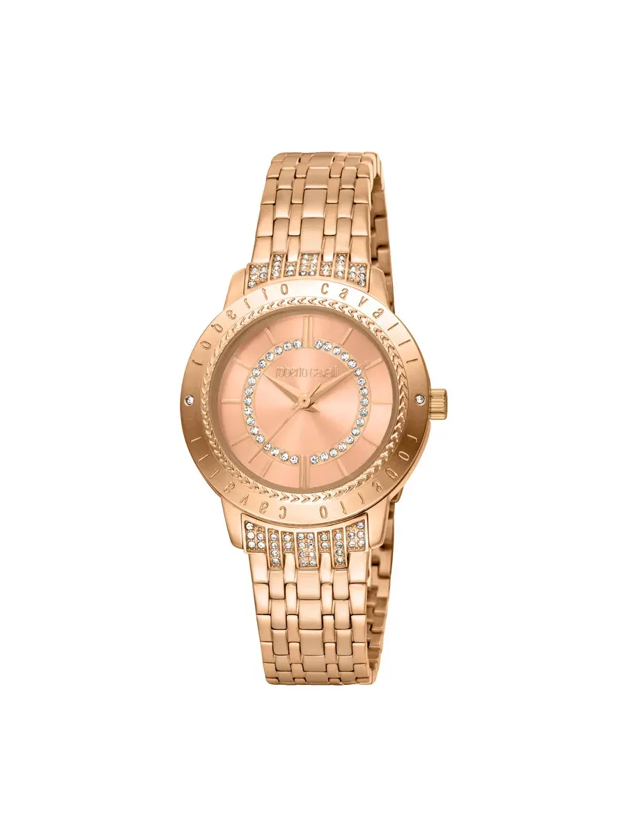 Женские кварцевые часы Roberto Cavalli с циферблатом цвета розового золота RC5L030M0075 — изображение 1 из 1