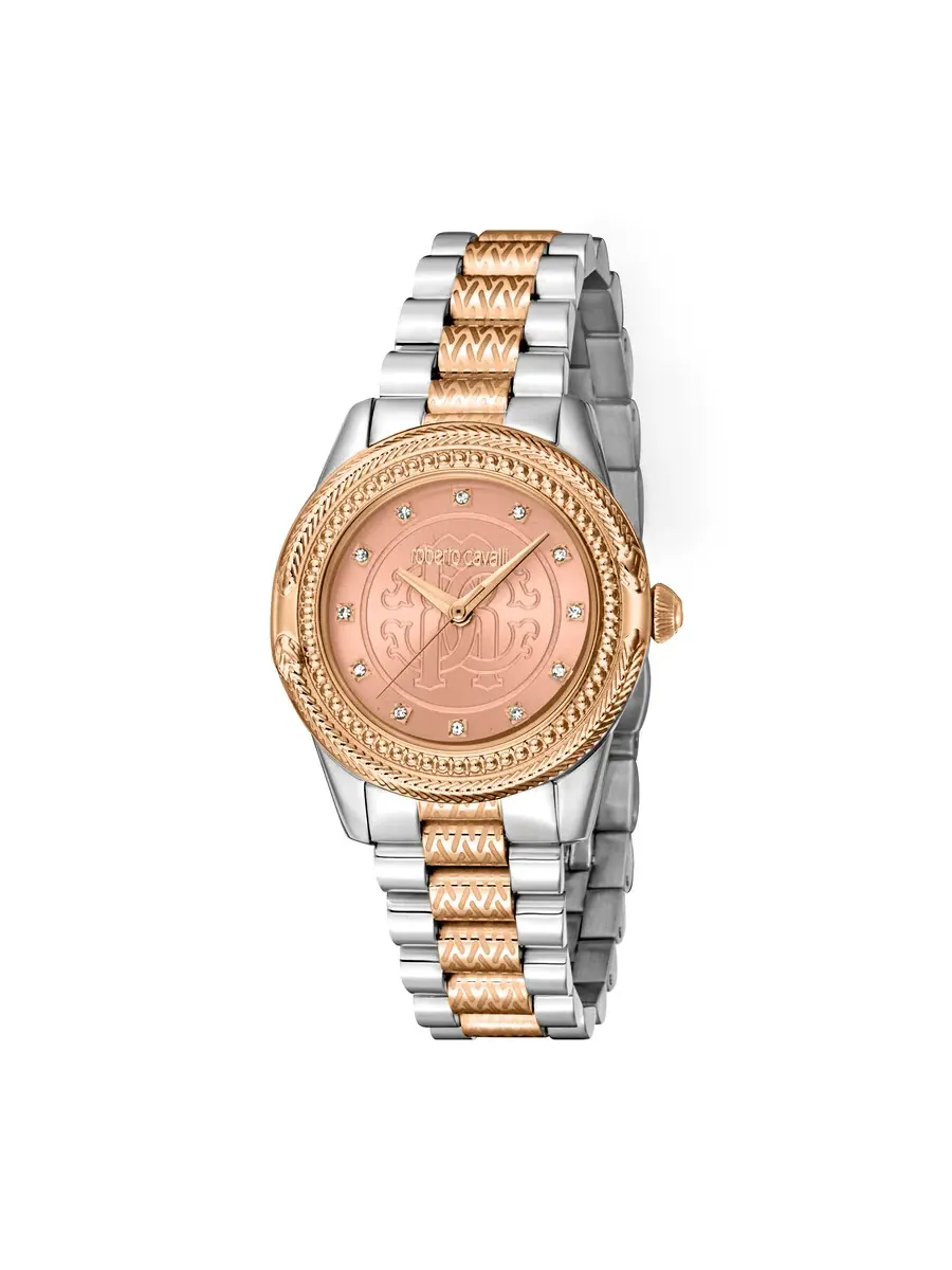 Женские часы Roberto Cavalli Fashion Watch с кварцевым механизмом — изображение 1 из 1, оттенок розовый золотистый