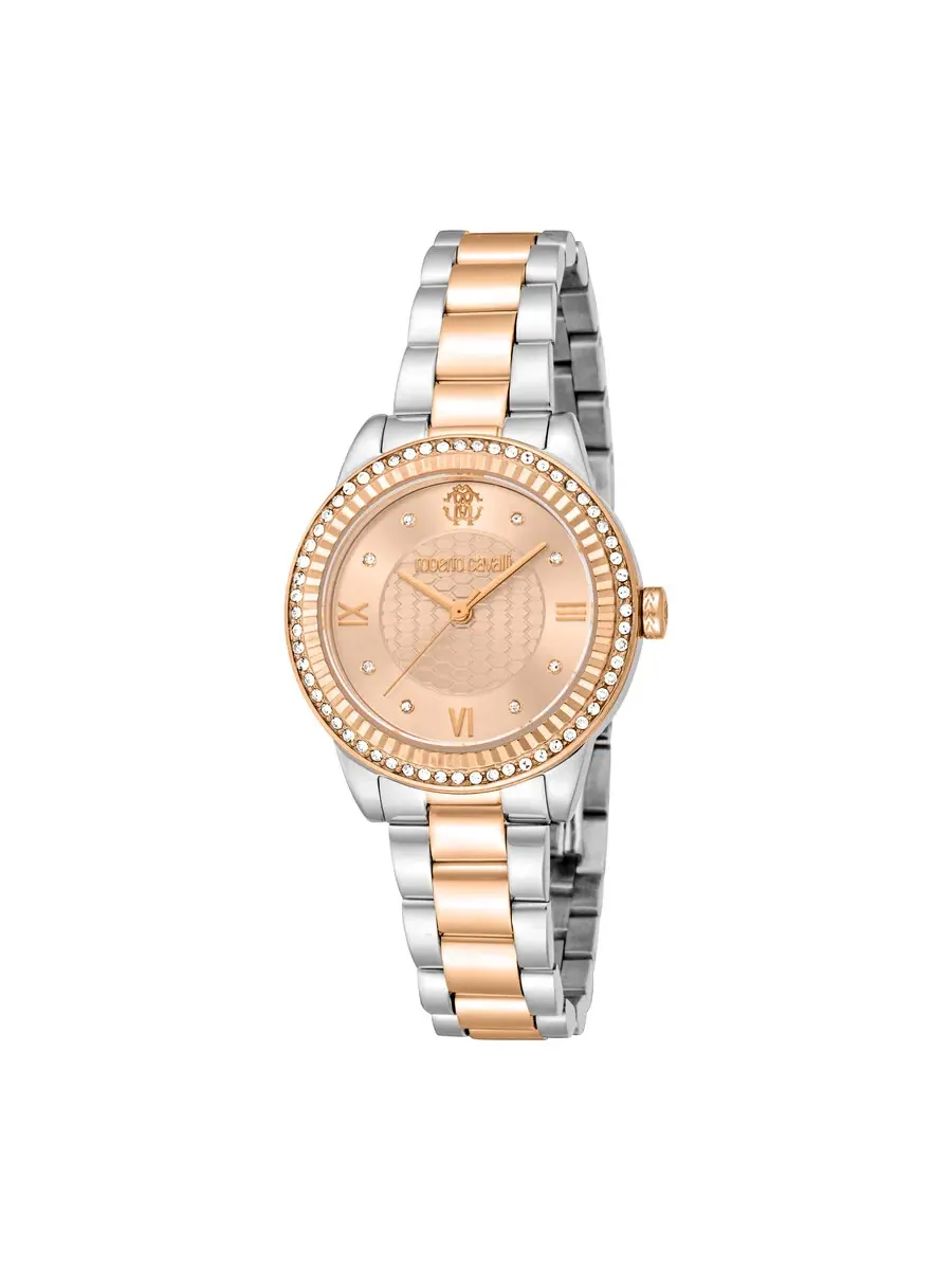 Женские часы Roberto Cavalli Glam с золотистым циферблатом RC5L090M0095 — изображение 1 из 3, оттенок розовый золотистый