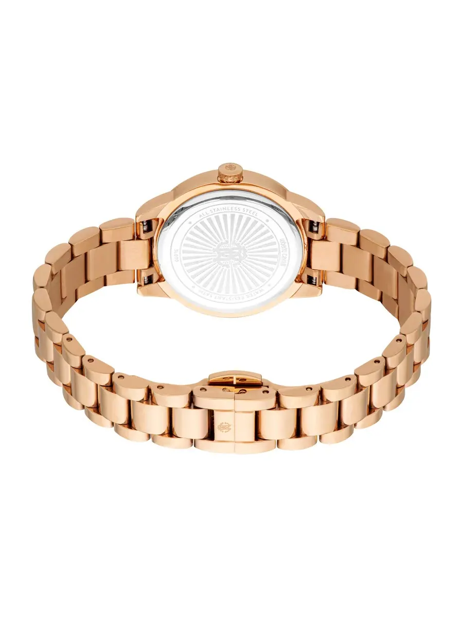 Женские часы Roberto Cavalli Glam с серебристым циферблатом RC5L090M0065 — изображение 2 из 3, оттенок розовый золотистый