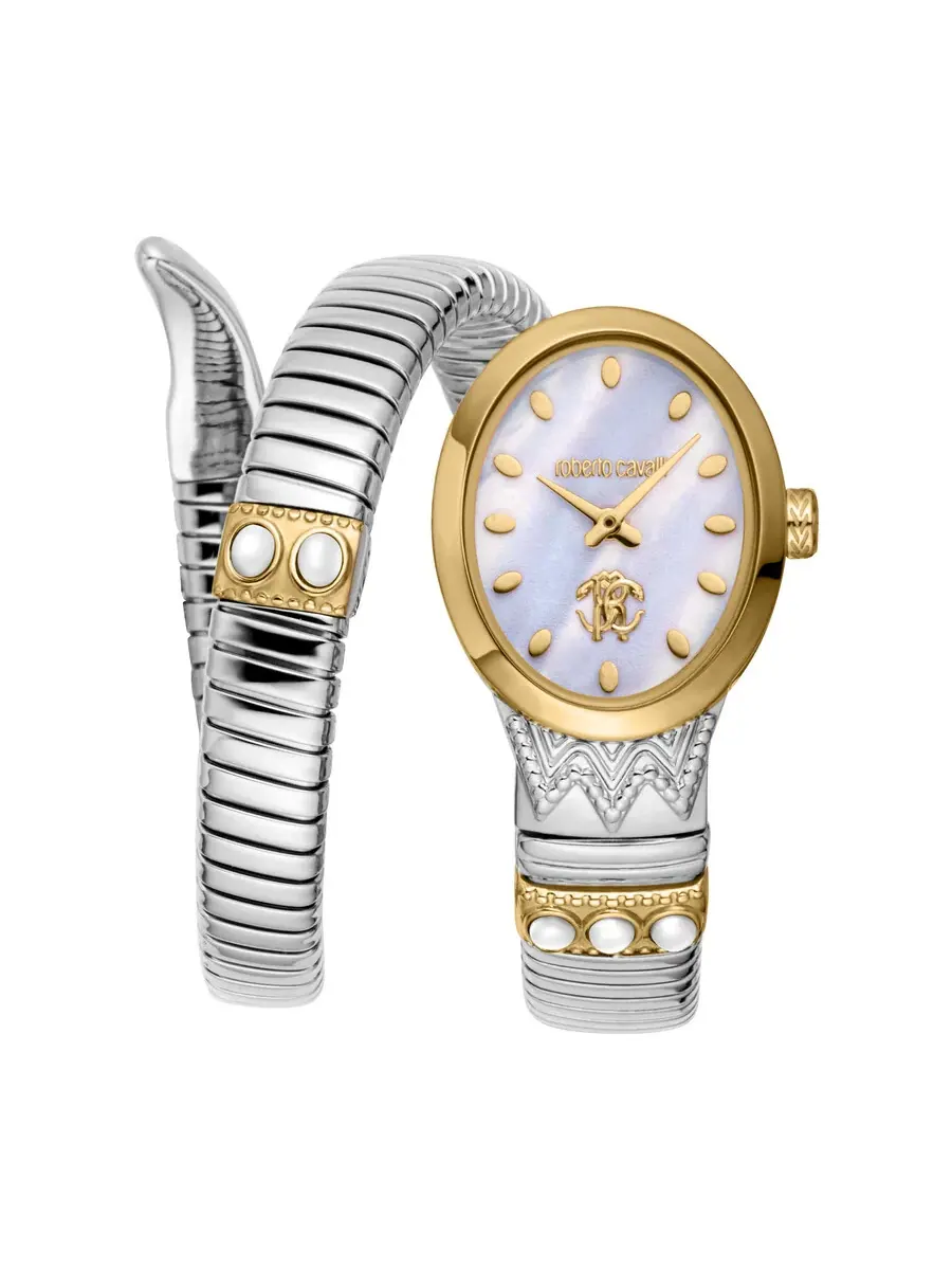 Женские часы Roberto Cavalli Serpente Ornato с перламутровым циферблатом RC5L104M0055 — изображение 1 из 3