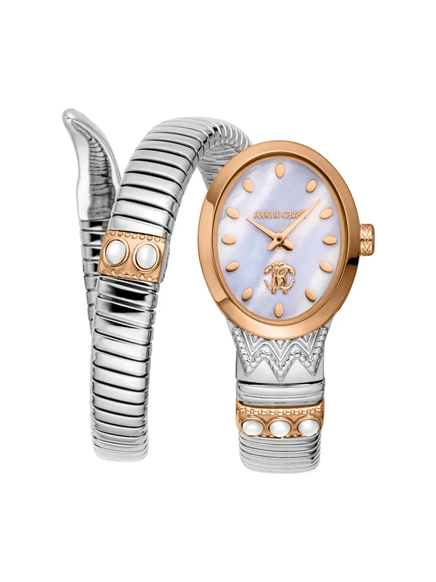 Женские часы Roberto Cavalli Serpente Ornato с перламутровым циферблатом RC5L104M0065 — изображение 1 из 3