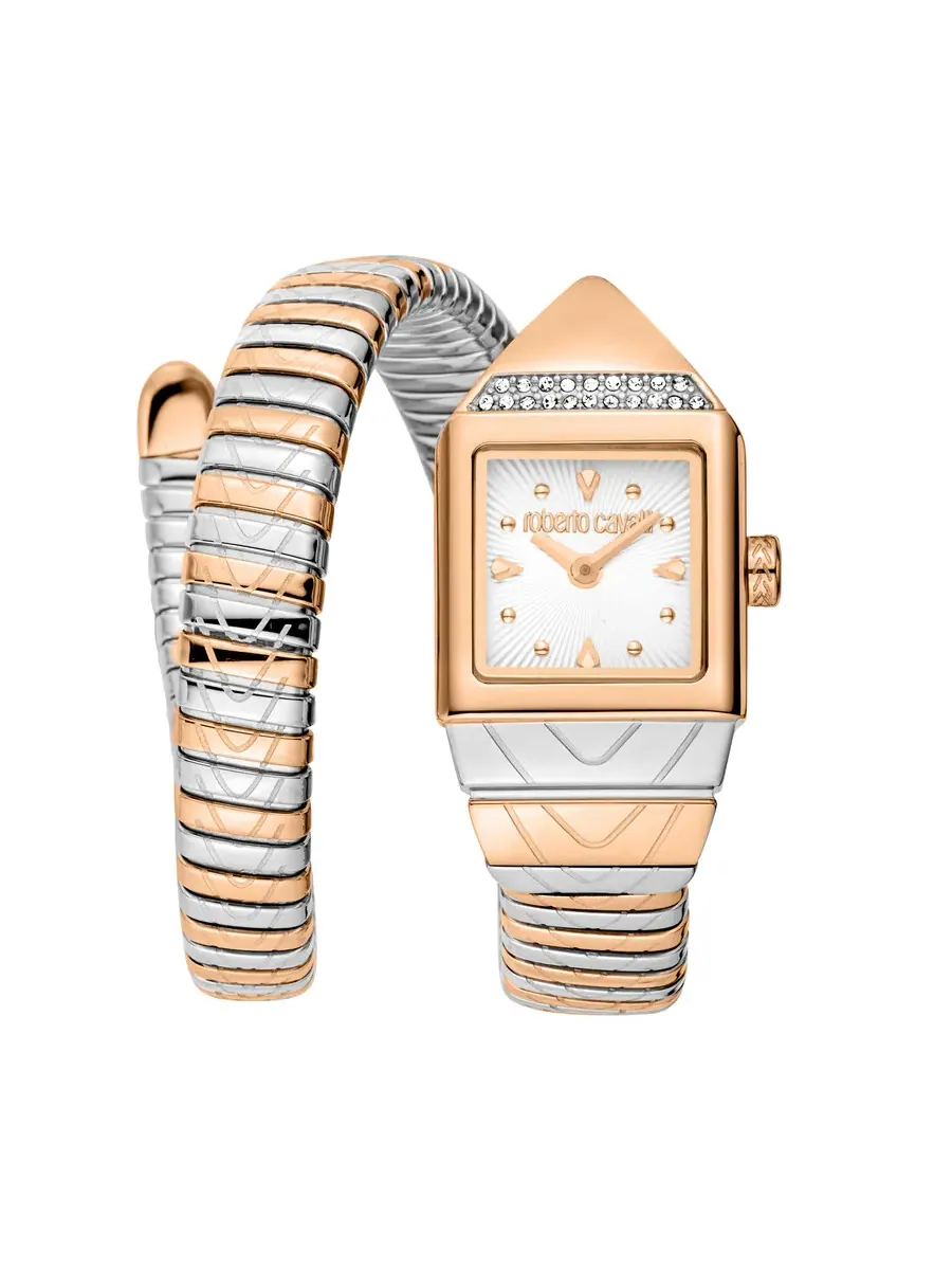 Женские часы Roberto Cavalli Snake Core с серебристым циферблатом RC5L076M0065 — изображение 1 из 3