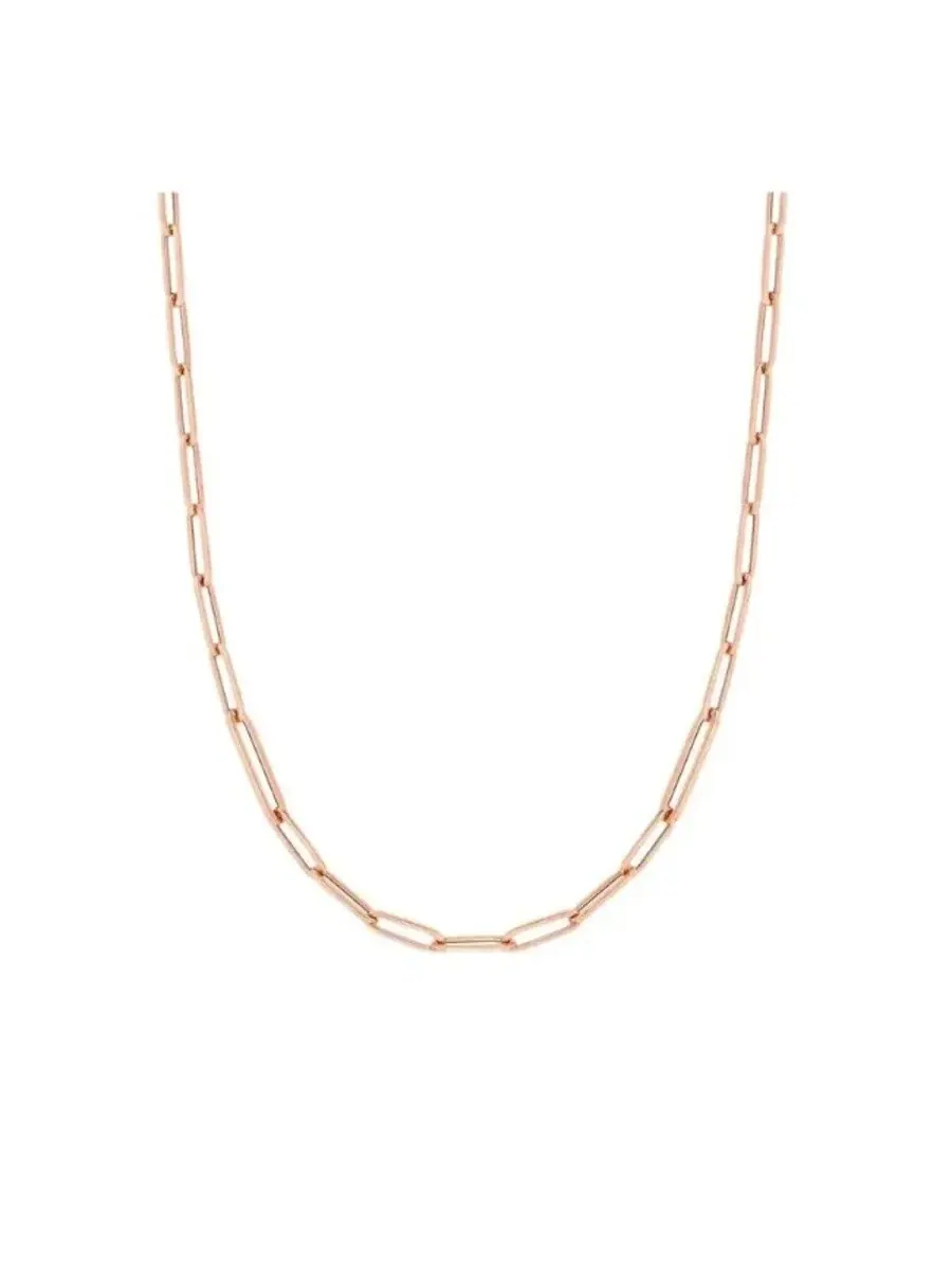 Цепочка с бумажной скрепкой Roberto Coin Perfect Gold 17" - 5310135AX170 — изображение 1 из 1, оттенок розовый золотистый