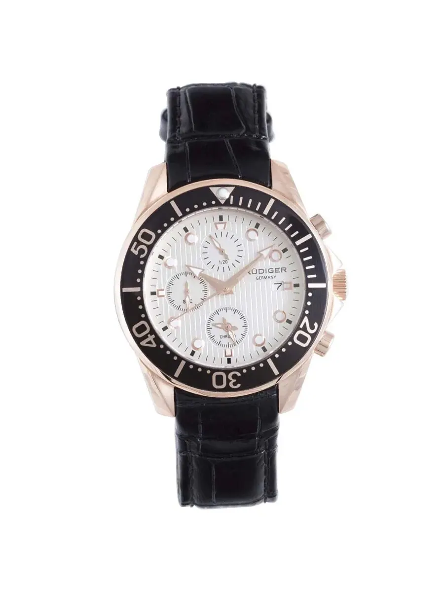 Мужские часы Rudiger Chemnitz Chronograph с белым циферблатом R2001-09-001L